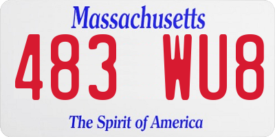 MA license plate 483WU8