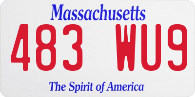 MA license plate 483WU9