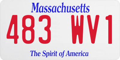 MA license plate 483WV1