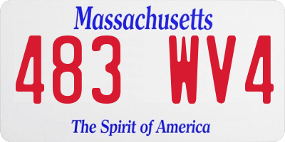 MA license plate 483WV4