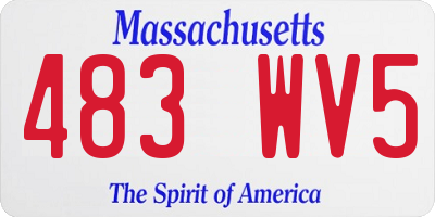 MA license plate 483WV5