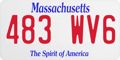 MA license plate 483WV6