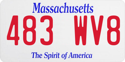 MA license plate 483WV8