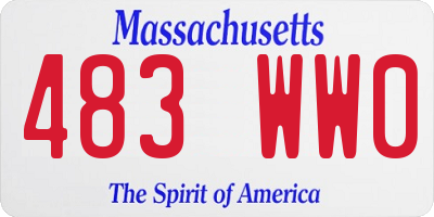 MA license plate 483WW0