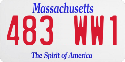 MA license plate 483WW1