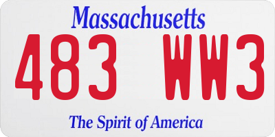 MA license plate 483WW3