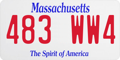 MA license plate 483WW4