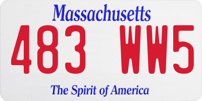 MA license plate 483WW5