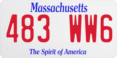 MA license plate 483WW6