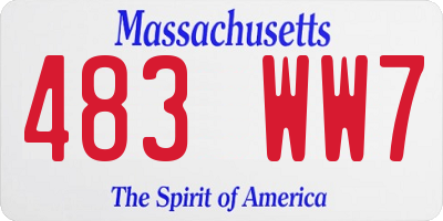 MA license plate 483WW7