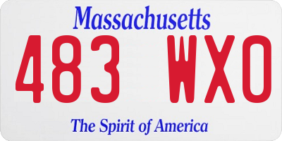 MA license plate 483WX0