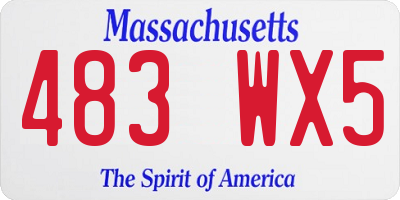 MA license plate 483WX5