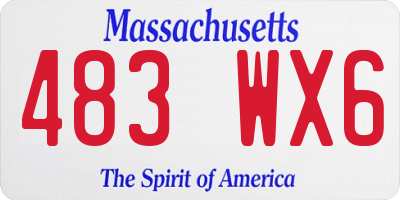 MA license plate 483WX6