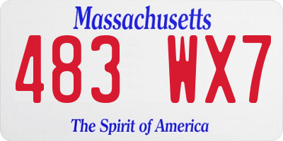 MA license plate 483WX7