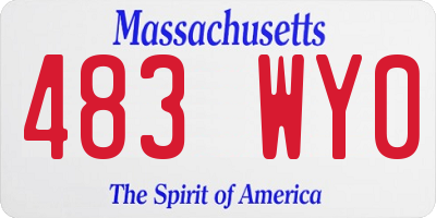 MA license plate 483WY0