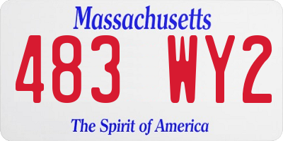 MA license plate 483WY2