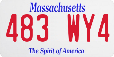 MA license plate 483WY4