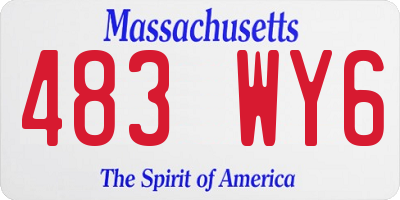 MA license plate 483WY6