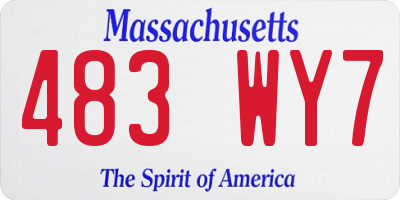 MA license plate 483WY7