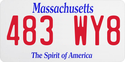 MA license plate 483WY8
