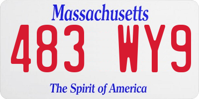 MA license plate 483WY9
