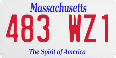 MA license plate 483WZ1