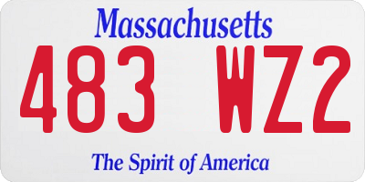 MA license plate 483WZ2