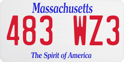 MA license plate 483WZ3