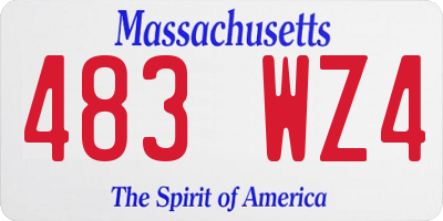 MA license plate 483WZ4