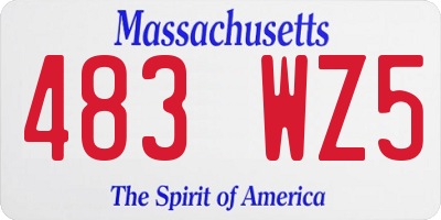 MA license plate 483WZ5