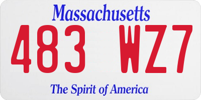 MA license plate 483WZ7