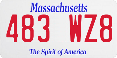 MA license plate 483WZ8