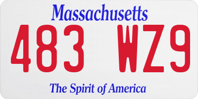 MA license plate 483WZ9