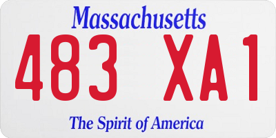 MA license plate 483XA1
