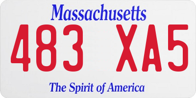 MA license plate 483XA5
