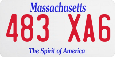 MA license plate 483XA6