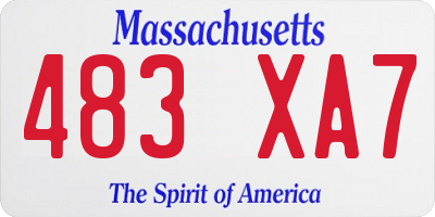 MA license plate 483XA7