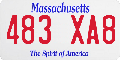 MA license plate 483XA8