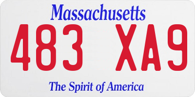 MA license plate 483XA9