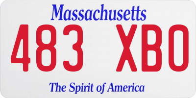 MA license plate 483XB0