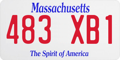 MA license plate 483XB1