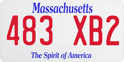 MA license plate 483XB2