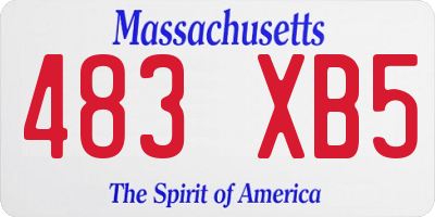 MA license plate 483XB5