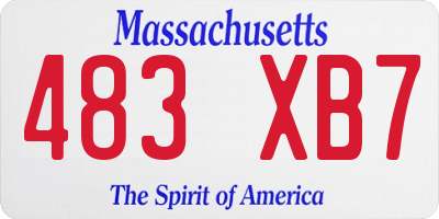 MA license plate 483XB7