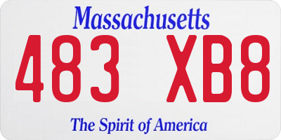 MA license plate 483XB8
