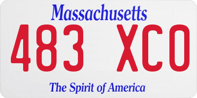 MA license plate 483XC0