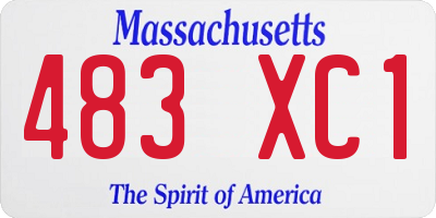 MA license plate 483XC1