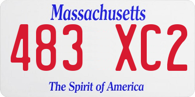 MA license plate 483XC2