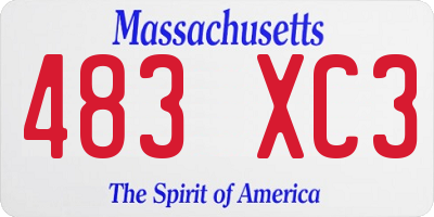 MA license plate 483XC3