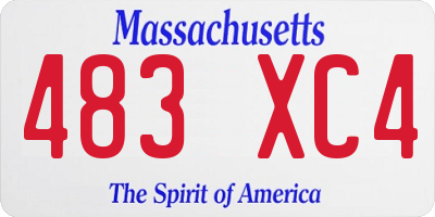 MA license plate 483XC4